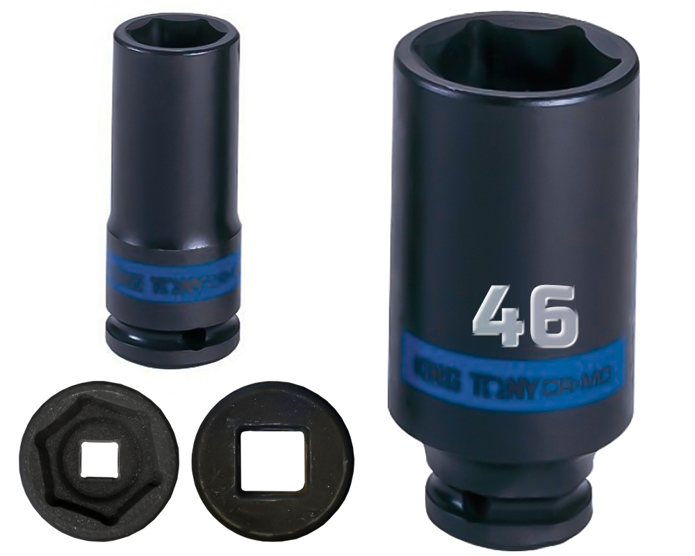 King Tony Klucz nasadka Udarowa Długa 1/2" 6-KĄTNA 46 x 80 mm Cr-Mo Pro