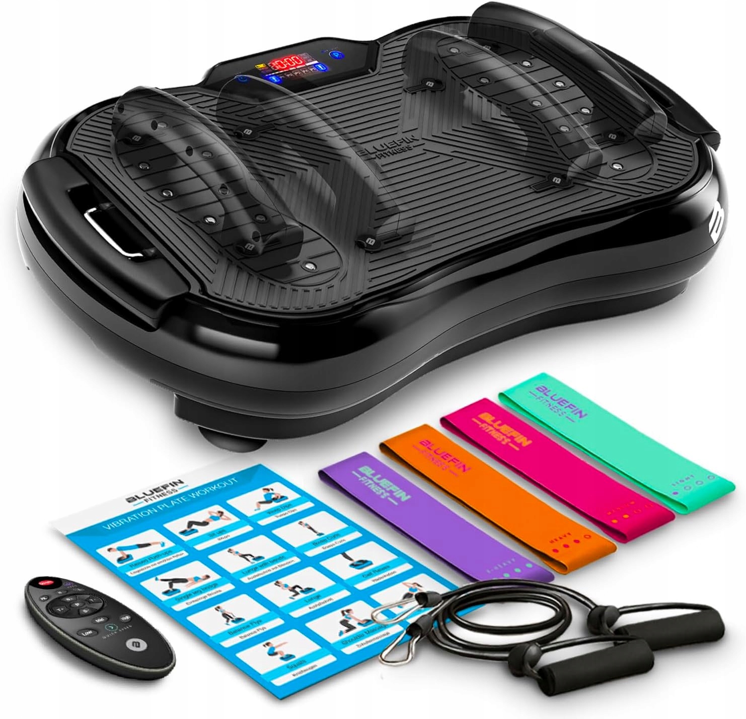 Platforma wibracyjna Bluefin Ultra Slim Plus + gumy linki do ćwiczeń