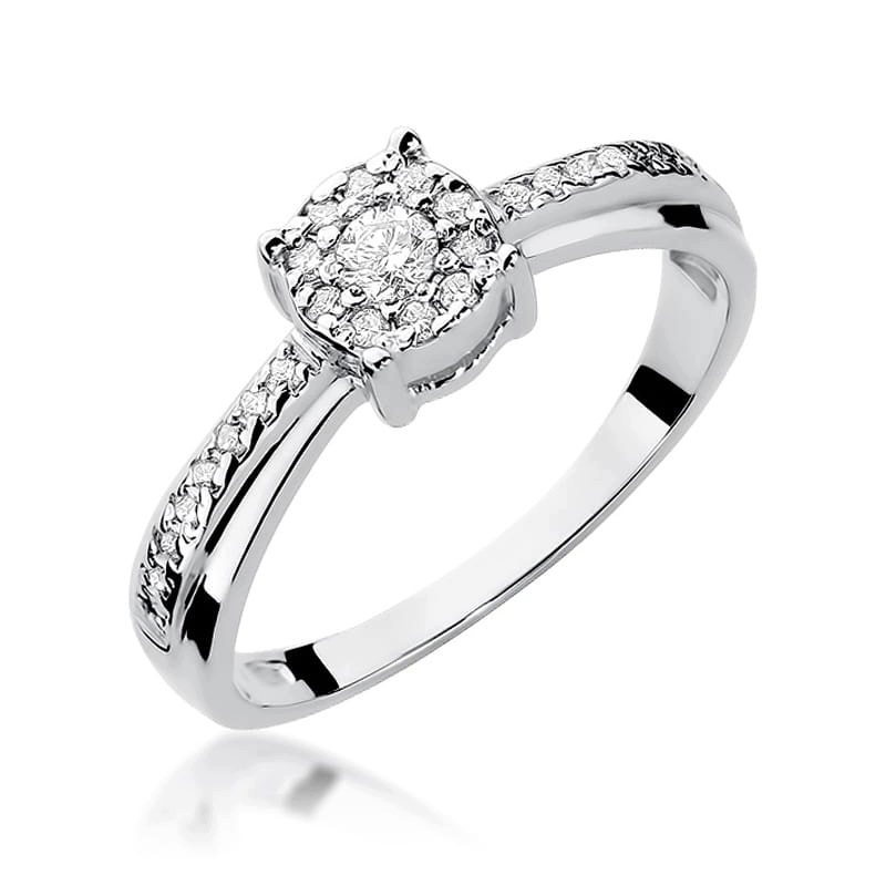 Prstýnek z bílého zlata 585 s brilianty 0,26 ct