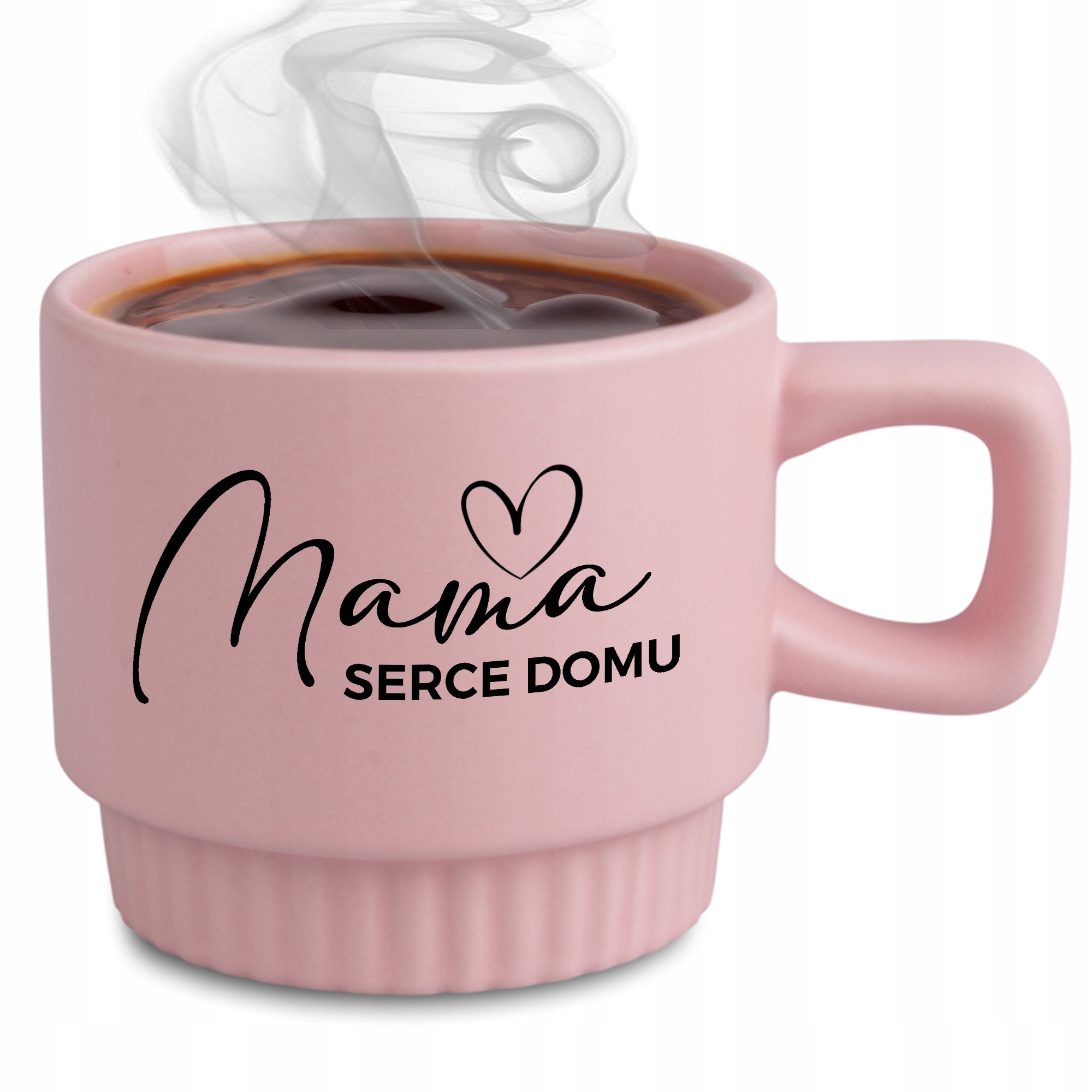 Ryflovaný hrnček Ružová Mama Srdce Domu Darček ku Dňu matiek pre mamičku
