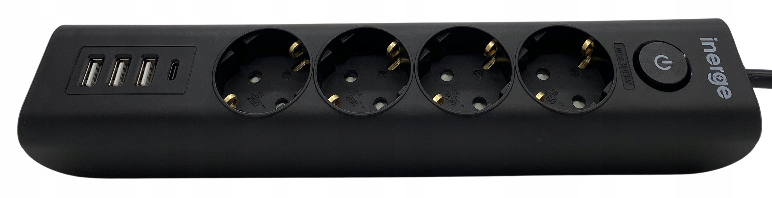 PRZEDŁUŻACZ LISTWA ZASILAJĄCA 4 GNIAZDA 3m 4x ŁADOWARKA USB 3x1,5MM² LED Marka inna