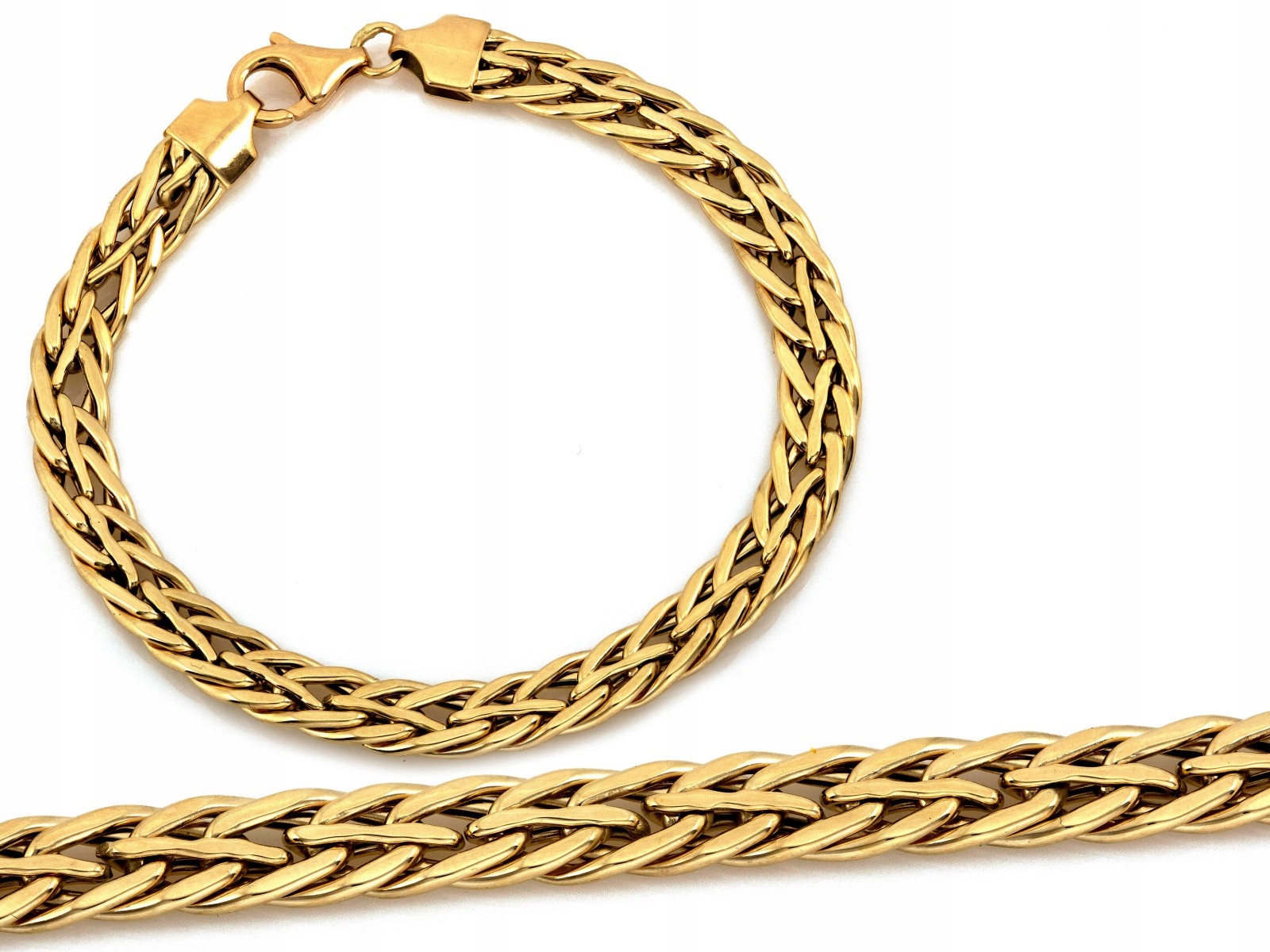 Zlatý náramek 585 14k 5.51g, silné proplétané články, velikost 19 dárek