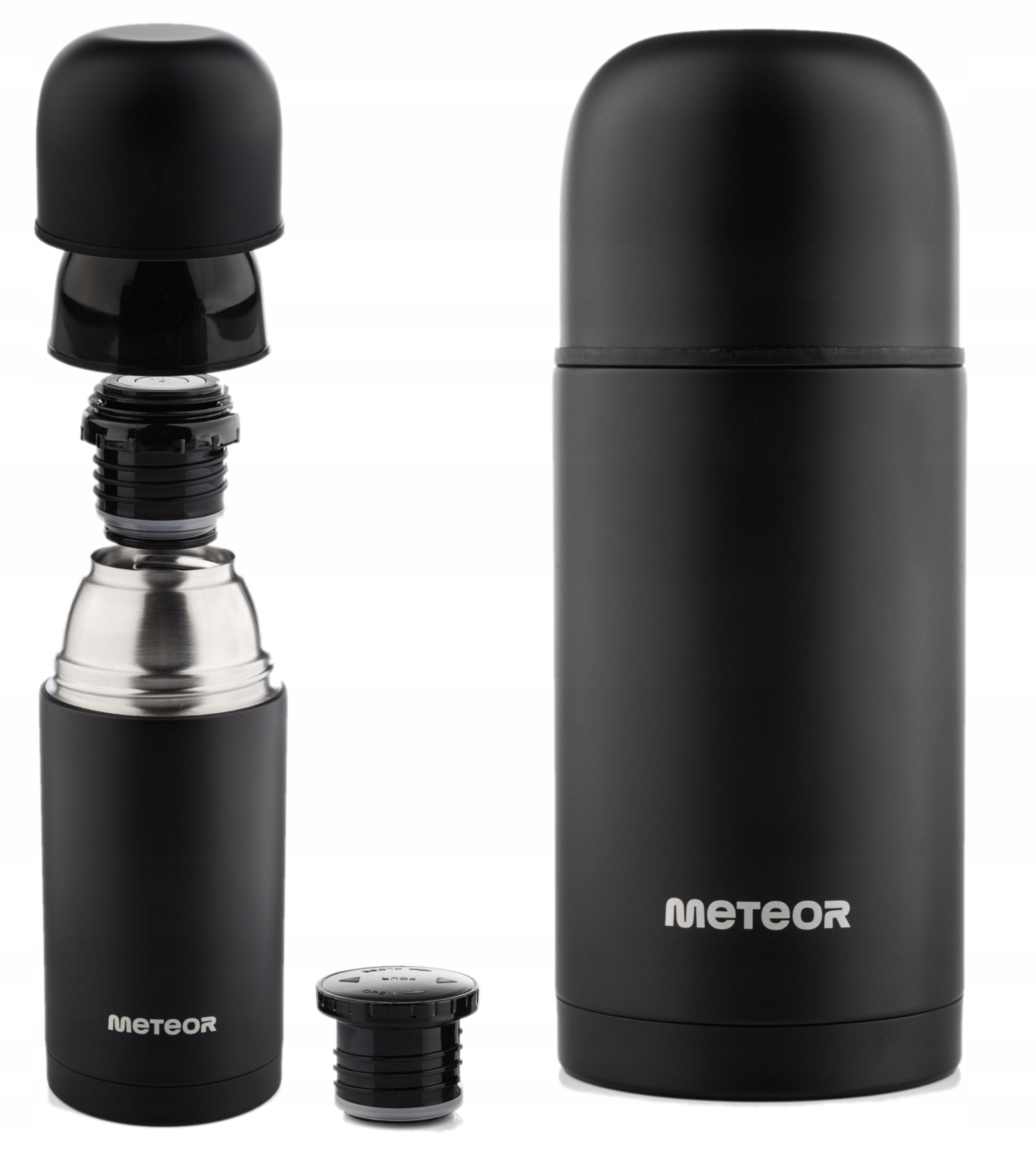 Termos Stalowy Próżniowy Meteor 0,75L Czarny 246