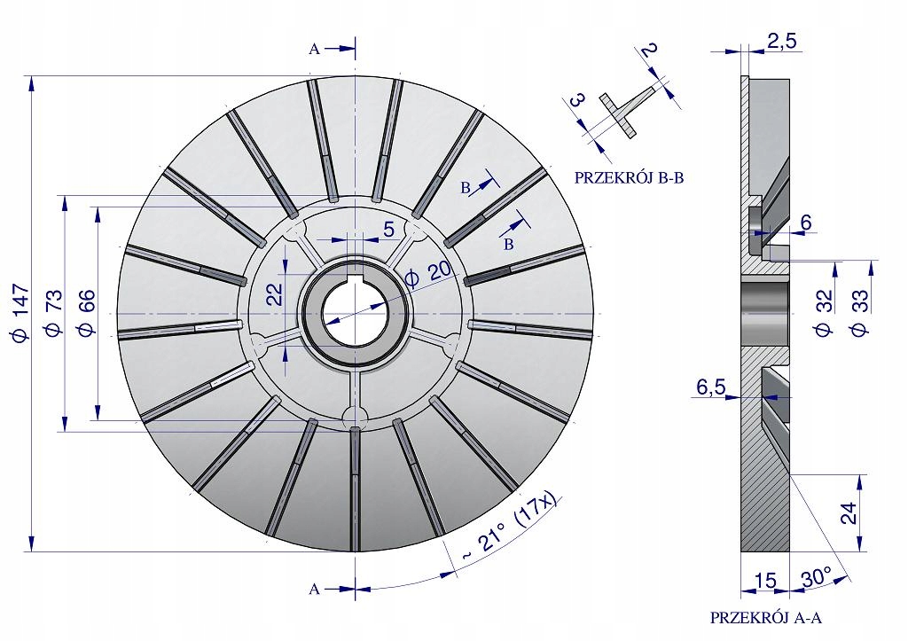 Wentylator alternatora EX257000 A120 Bizon EXPOM KWIDZYN eu Producent części Expom