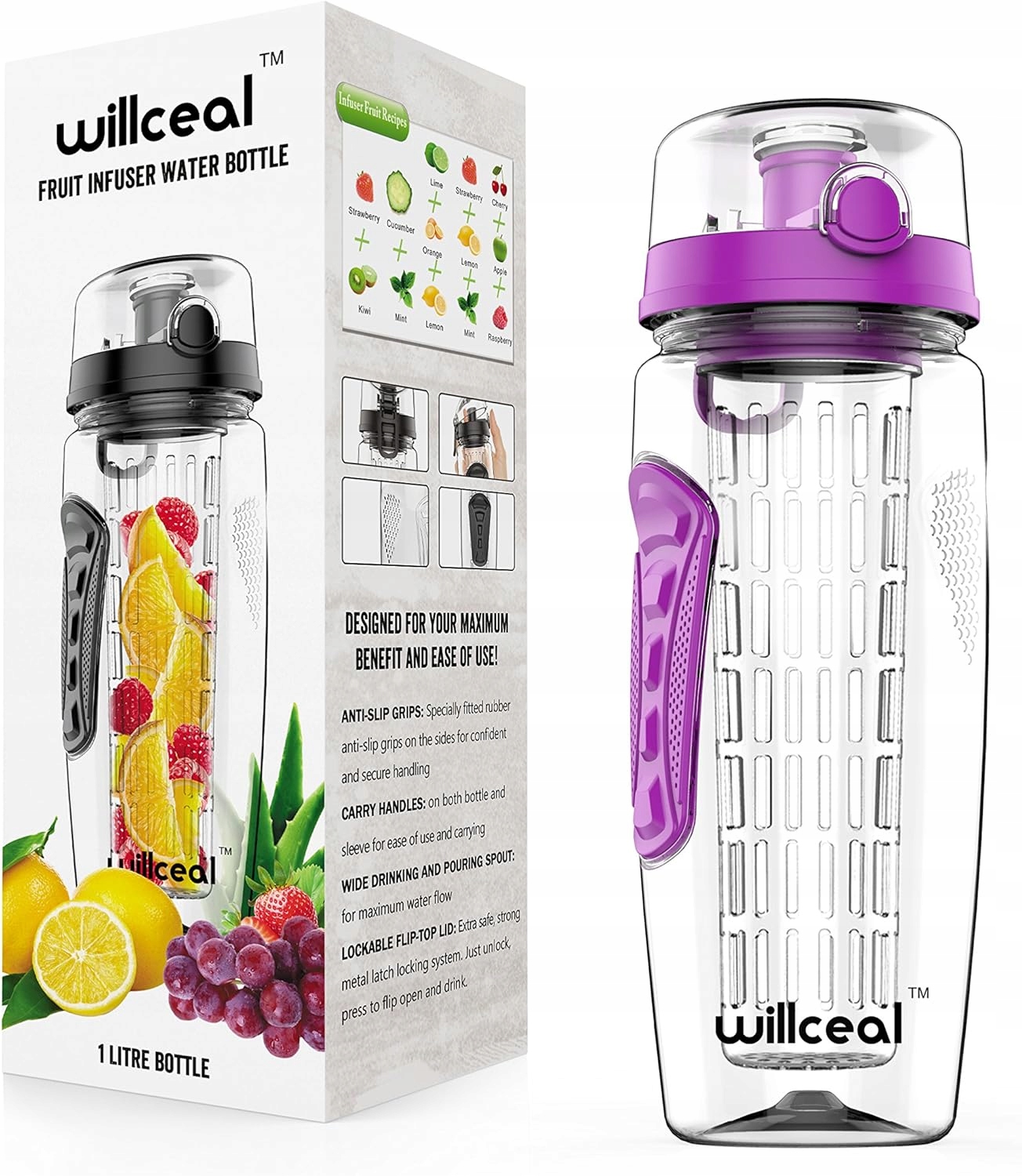 Butelka na wodę z zaparzaczem na owoce 1L Willceal