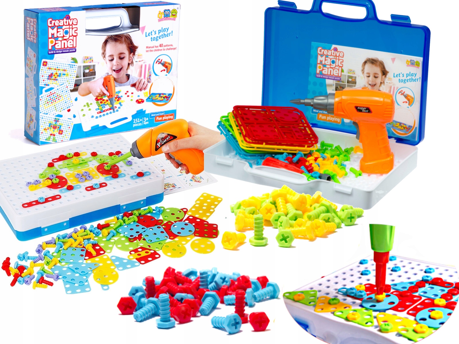 

Układanka Edukacyjna Puzzle Klocki Wkrętarka 151el