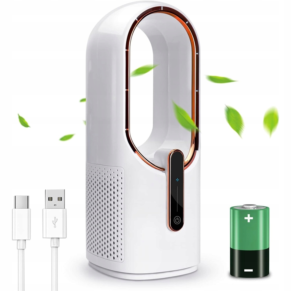 Mini Usb Ventilátor 3 Rychlosti 2200 Mah Do Kanceláře I Domácnosti, Tichý Dotykový