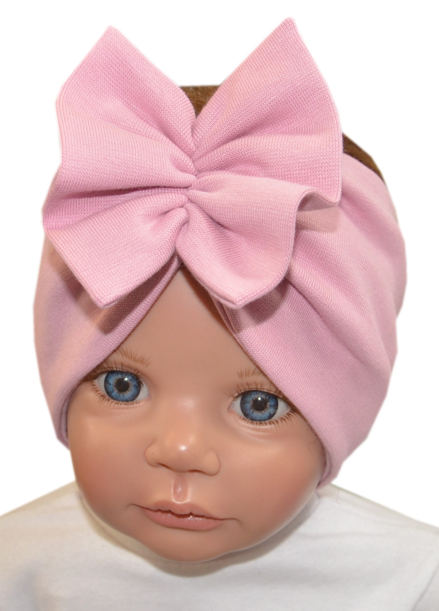 

pół czapka opaska turban 1-8 lat brudny róż
