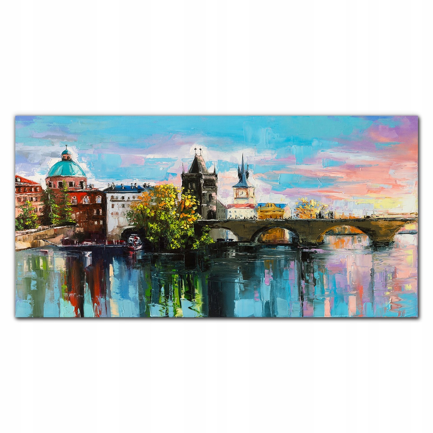 Obraz na plátne Mesto rieka most obloha 140x70 cm