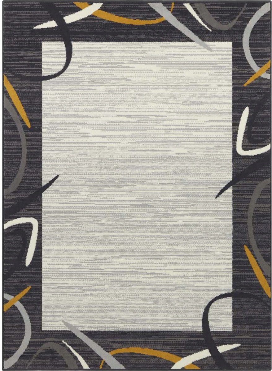 Moderní šedo krémový koberec do obývacího pokoje s měkkým vlasem 120 x 160 cm