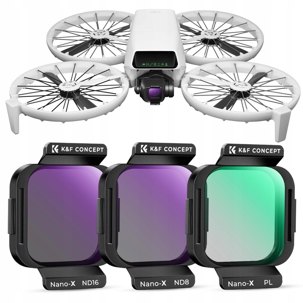 Sada 3 filtrů Cpl ND8 ND16 K&f Concept pro dron Dji Flip