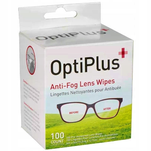 CHUSTECZKI NAWILŻANE PRZECIW PAROWANIU OKULARÓW OptiPlus 100szt