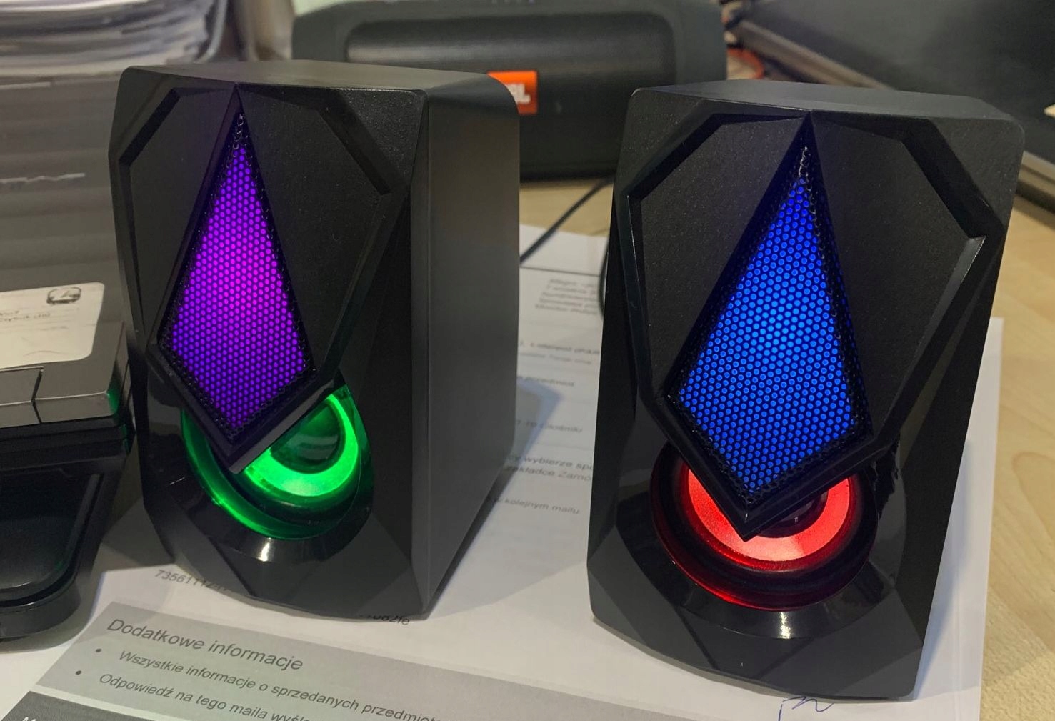 GŁOŚNIKI KOMPUTEROWE Esperanza Boogie 2.0 USB LED Złącza wejście minijack 3,5 mm USB typ A