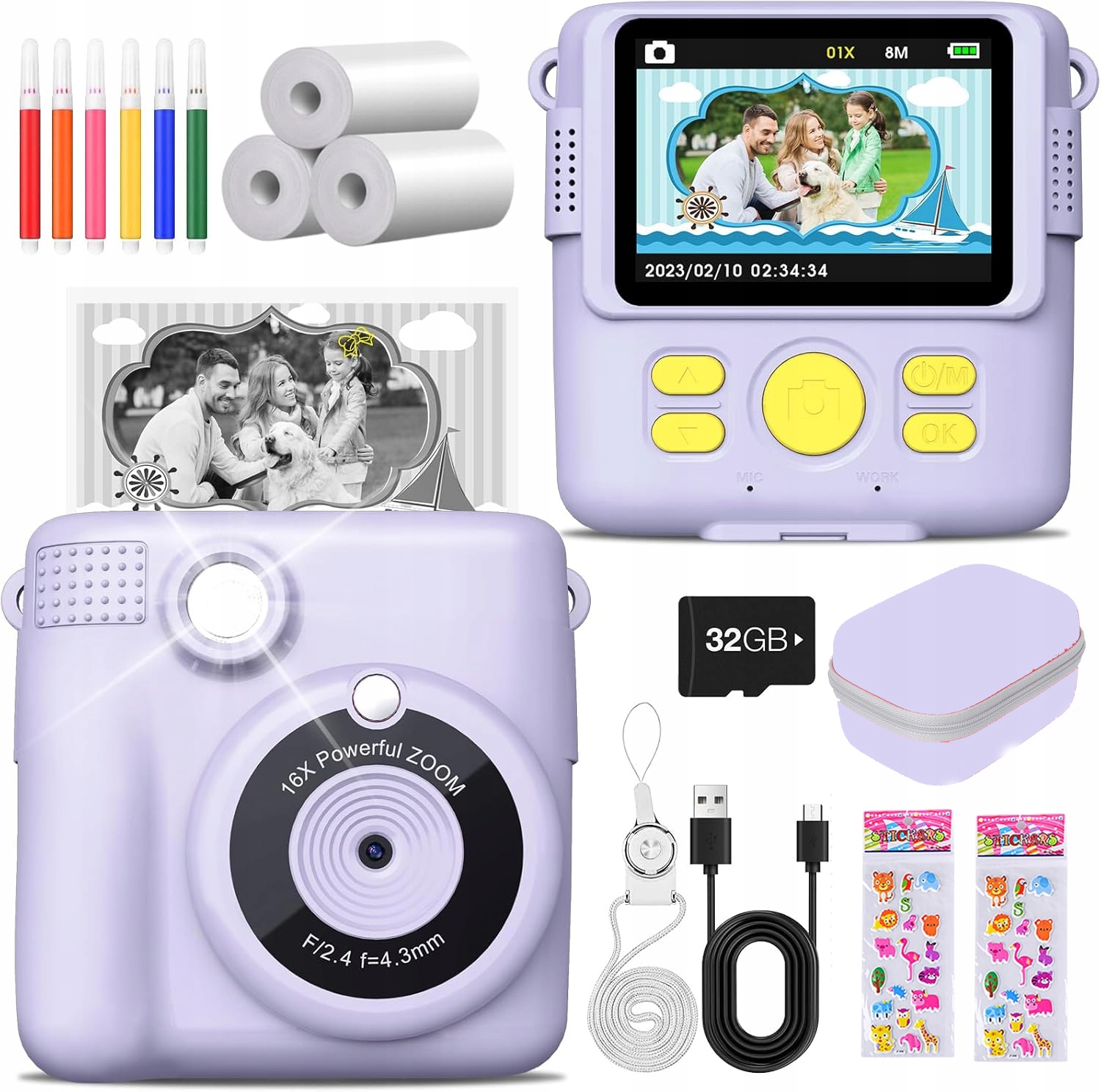 Fotoaparát pro děti digitální Okamžitý s tiskárnou Náplně