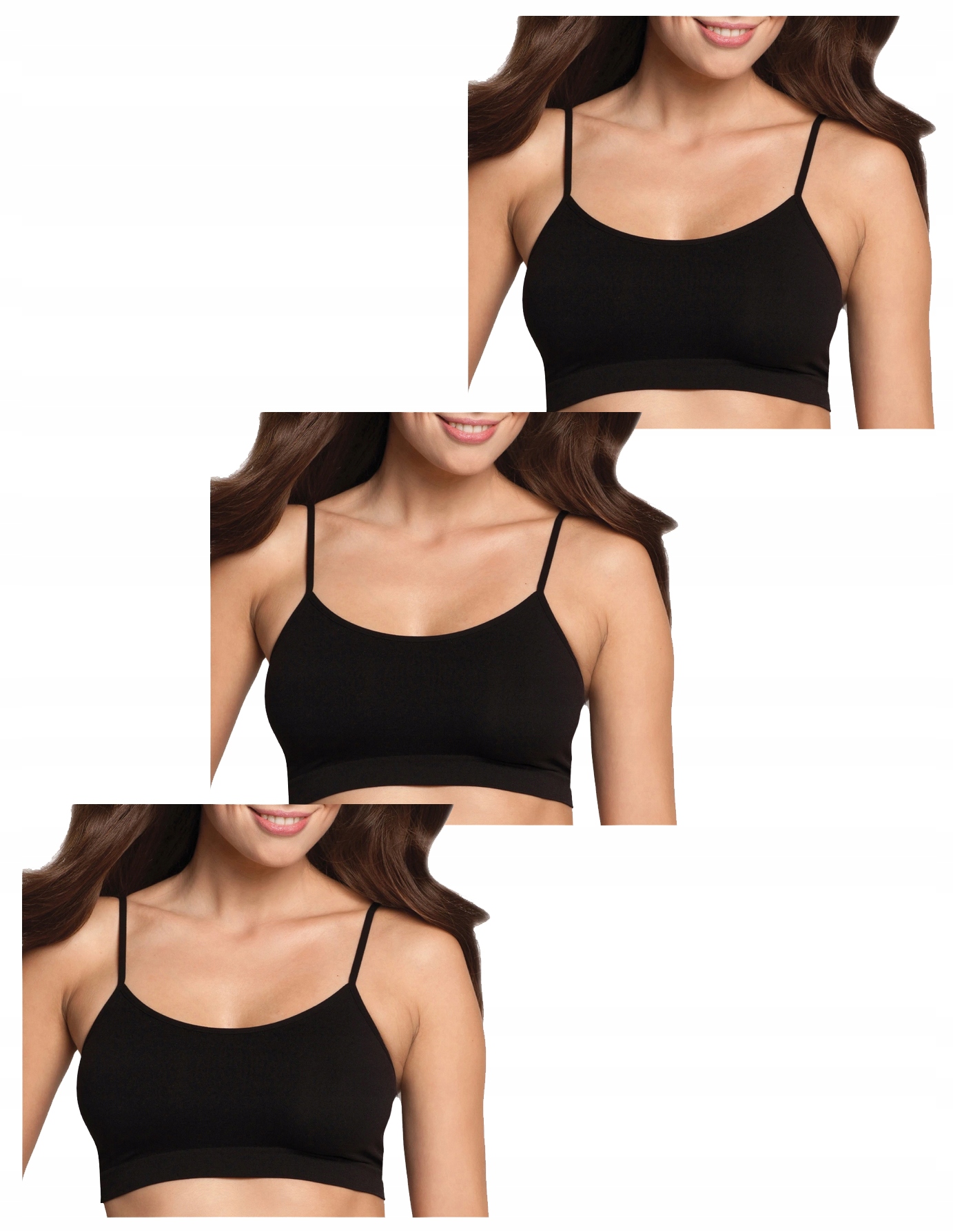 

3 X Gatta Top Cienkie Ramiączka Czarny XL