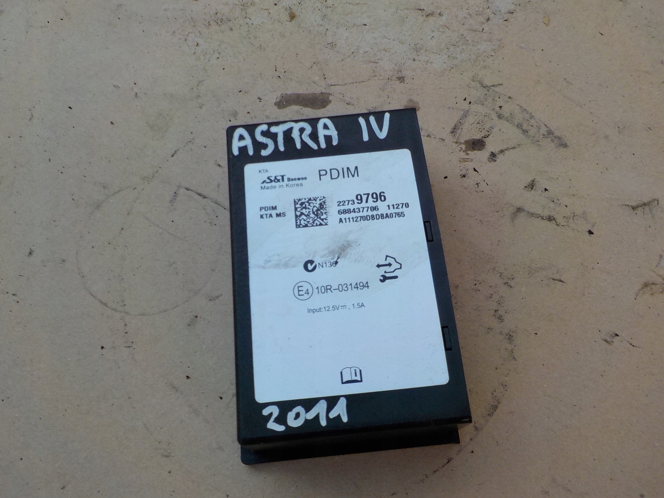 control unit module PDIM opel astra IV J 688437706