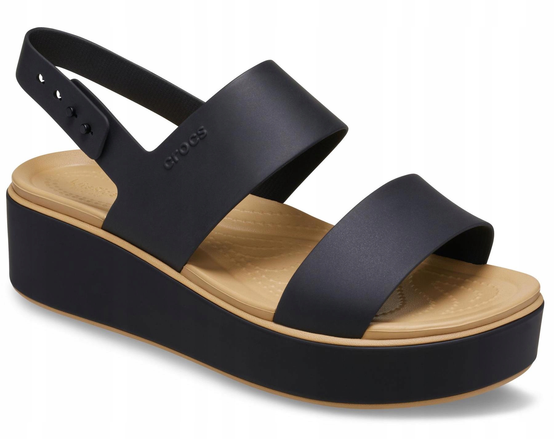 Crocs 211802-0RI Brooklyn Matte Wrap černé sandály na klínku W10 41-42