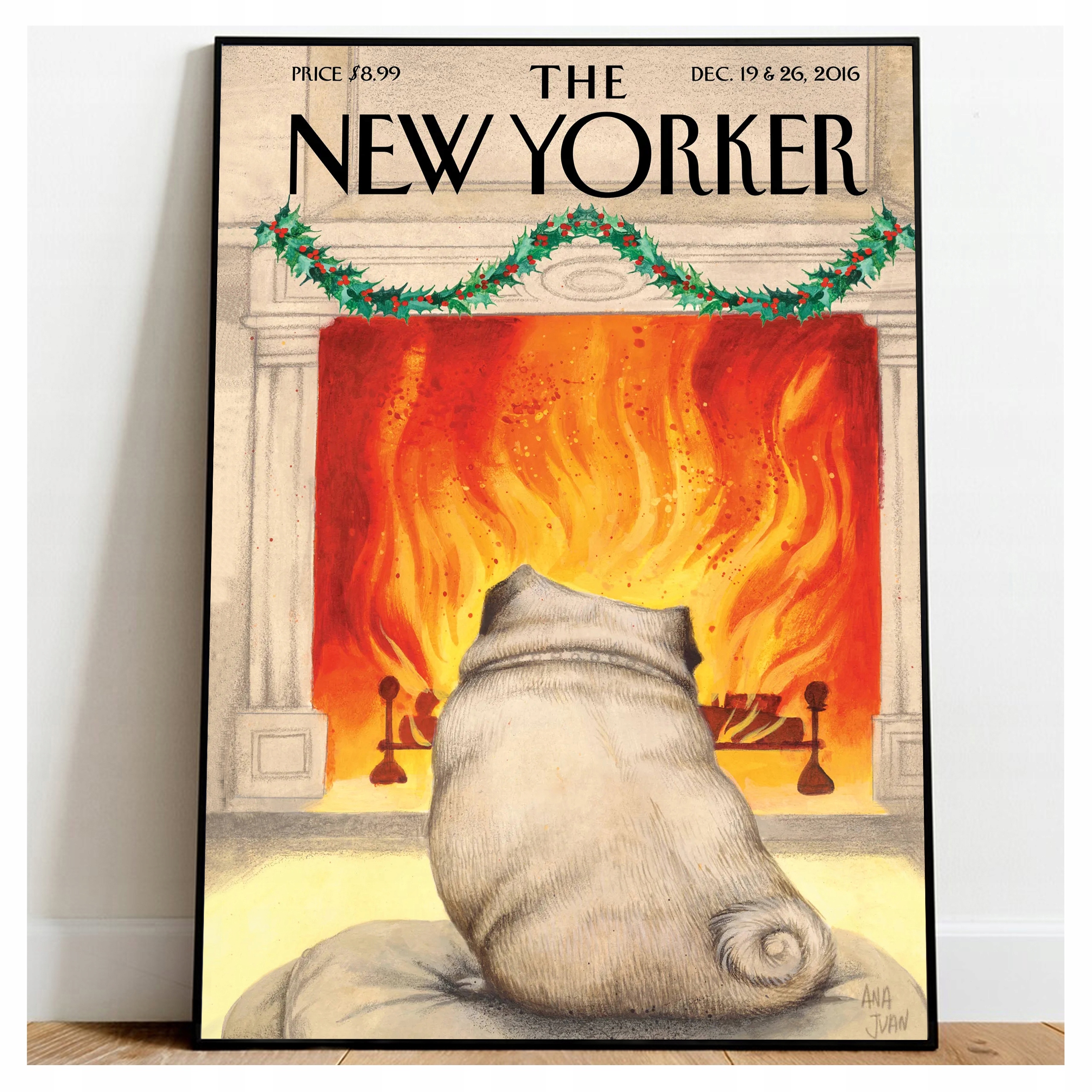 

Plakat Święta Pies Kominek The New Yorker A3
