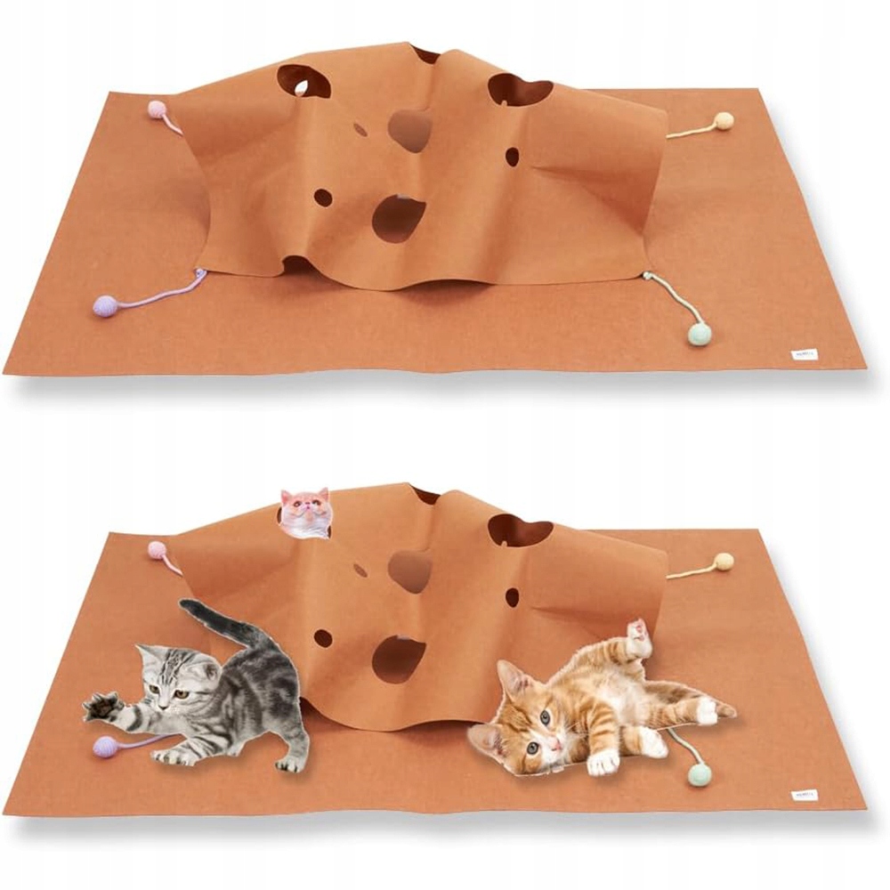 Levně Štěně prokousne polouzavřený tunel, škrabací podložku a tunel pro kočky.