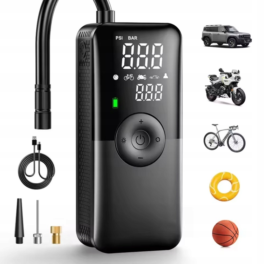 Automobilový Kompresor Motocyklová Bezdrátová Pumpa Na Kolo Powerbanka Usb