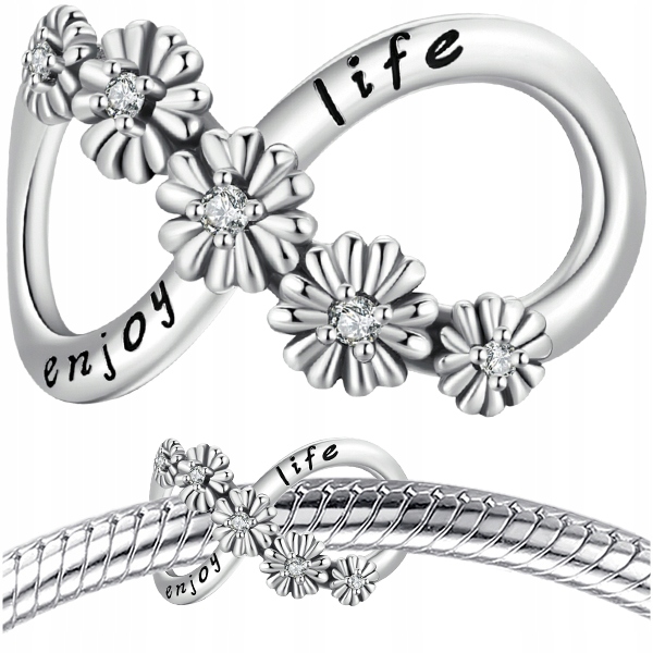 

Charms Znak Nieskończoności srebro pr 925 Kwiaty