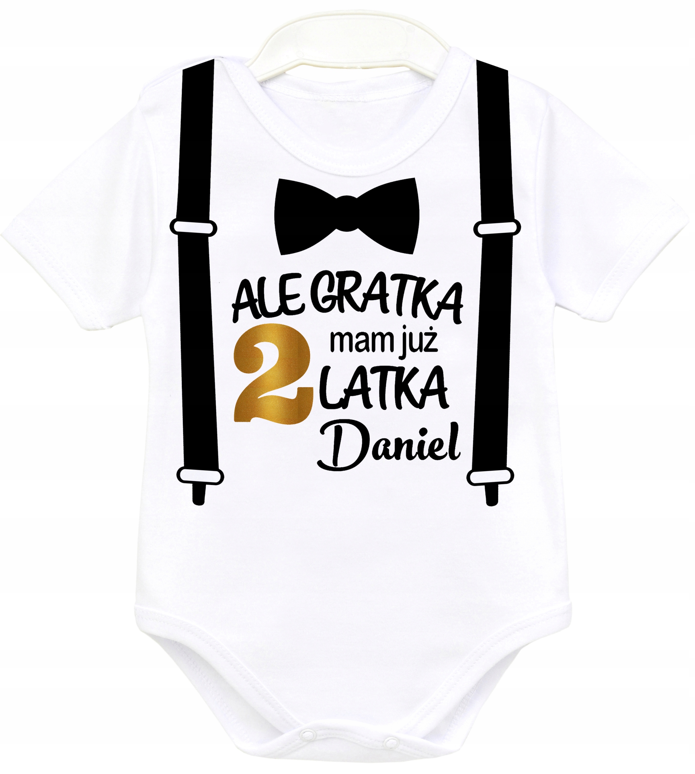 

Body kr rękaw Urodziny 2 latka Szelki Mucha r. 98