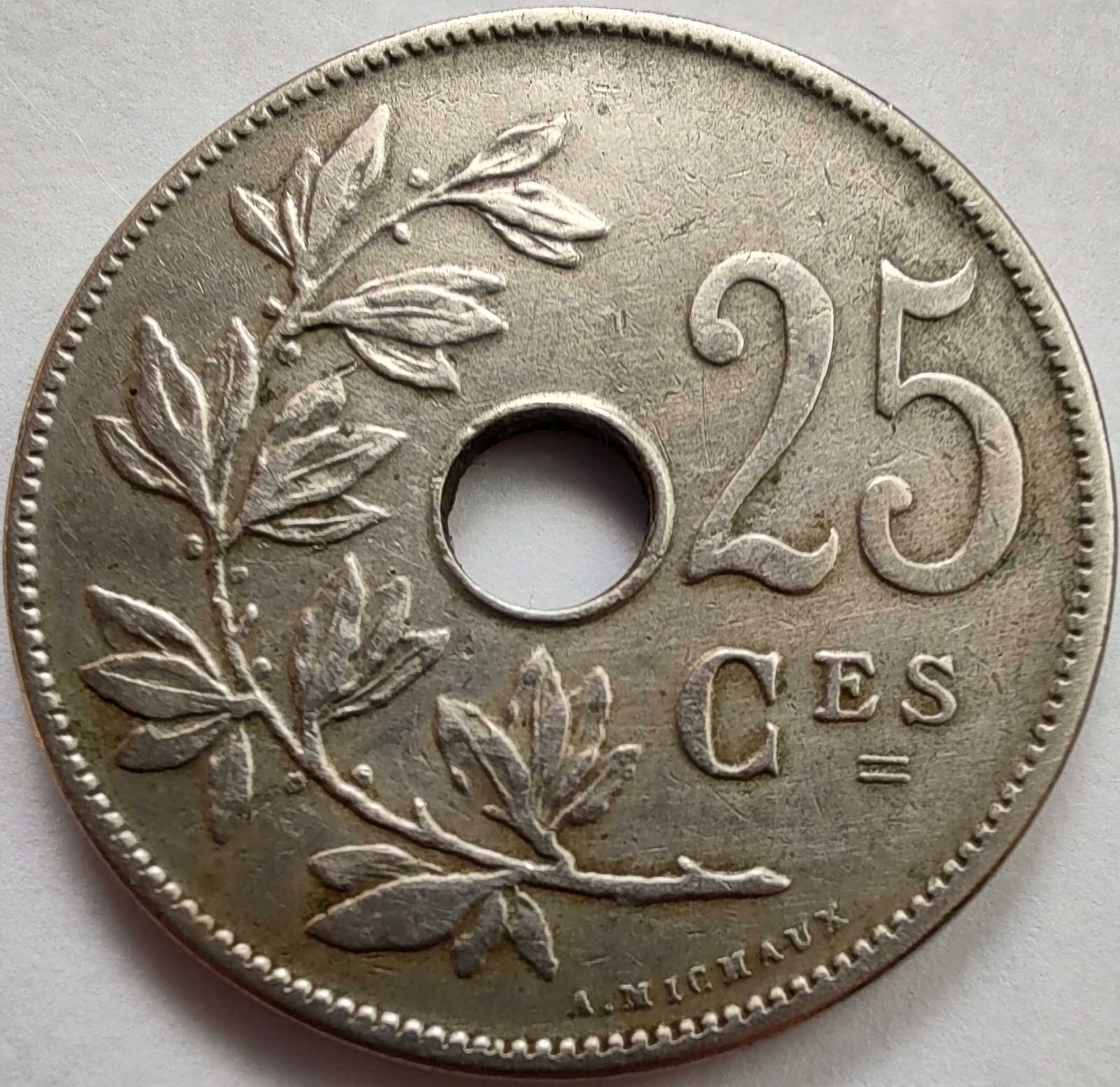 1533 - Belgia 25 centymów, 1909