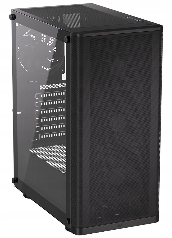 Endorfy skříň Ventum 200 Air/ 4x120mm Pwm fan 2xUSB tvrzené sklo čern