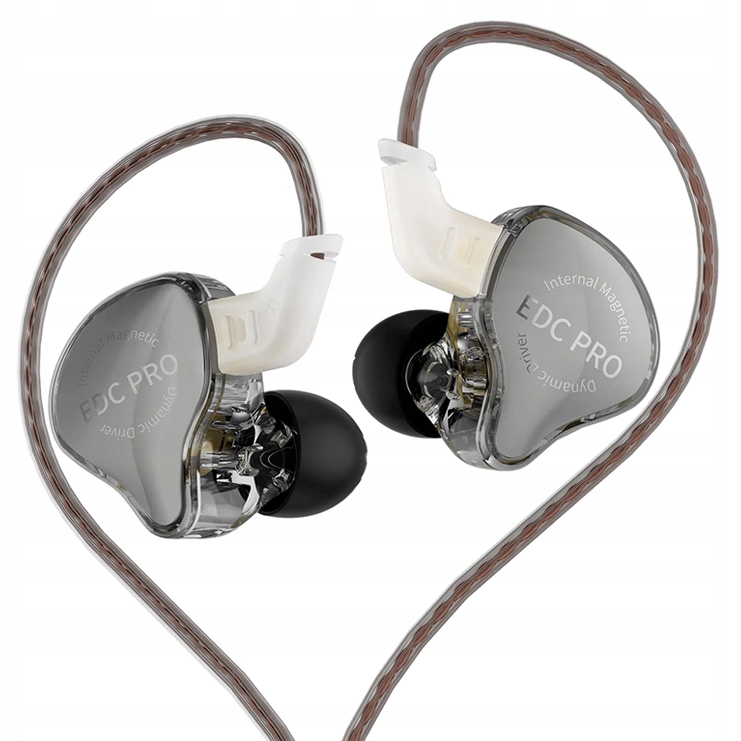 Słuchawki Dokanałowe Iem Profesjonalne Przewodowe Hi-fi Kz Edc Pro Srebrne