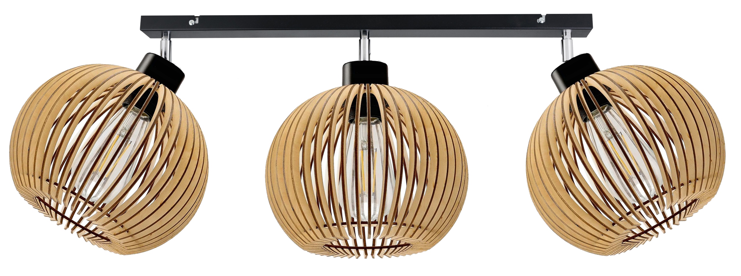 

Lampa plafon żyrandol ruchomy sufit klosz drewno 3