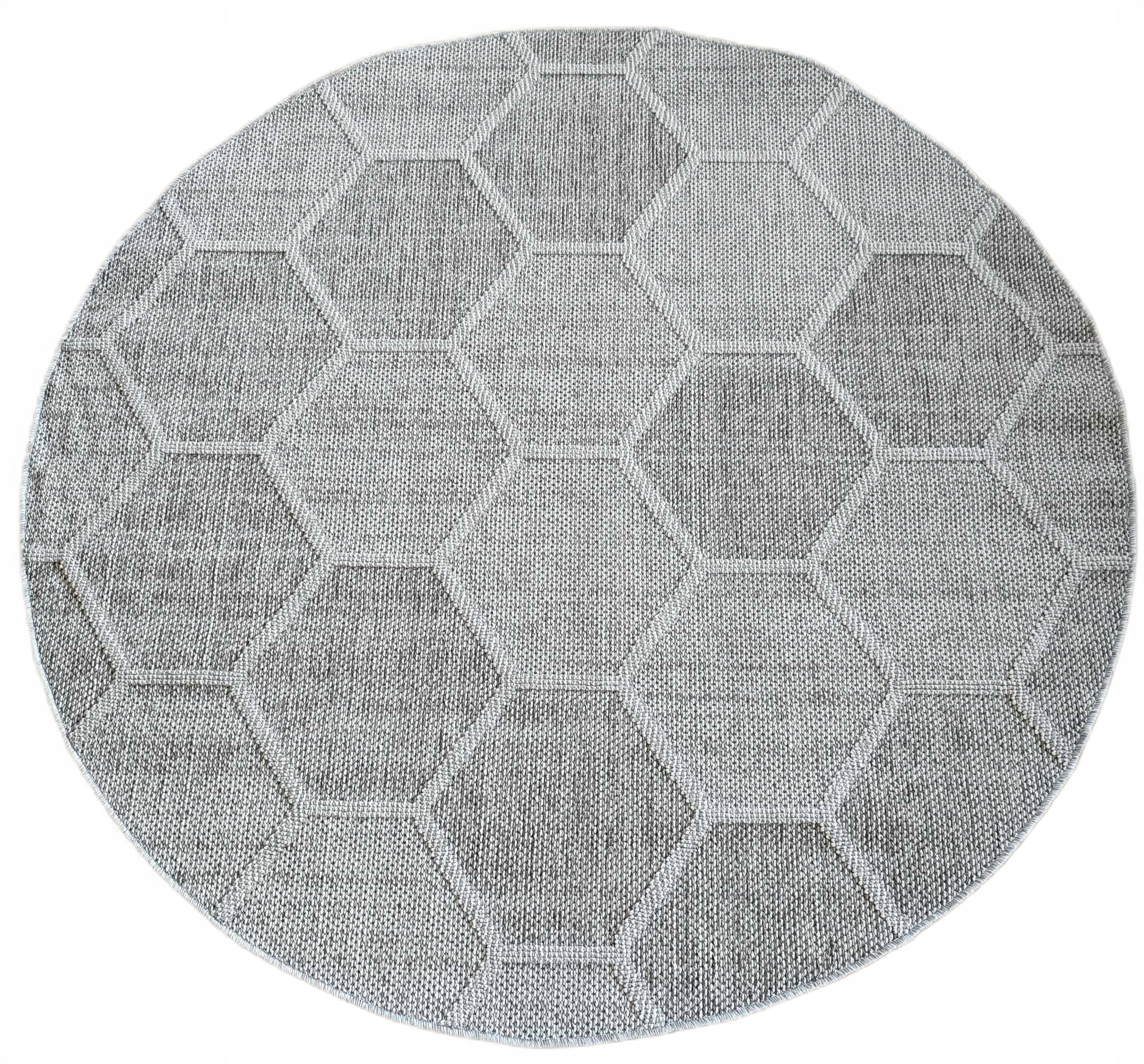 Okrúhly koberec 160 cm, šnúrkový, plochý, vonkajší, vnútorný