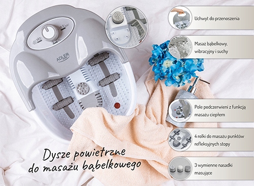 AD 2167 Masażer do Stóp - Masaż Bąbelkowy, Wibracje i Ciepło