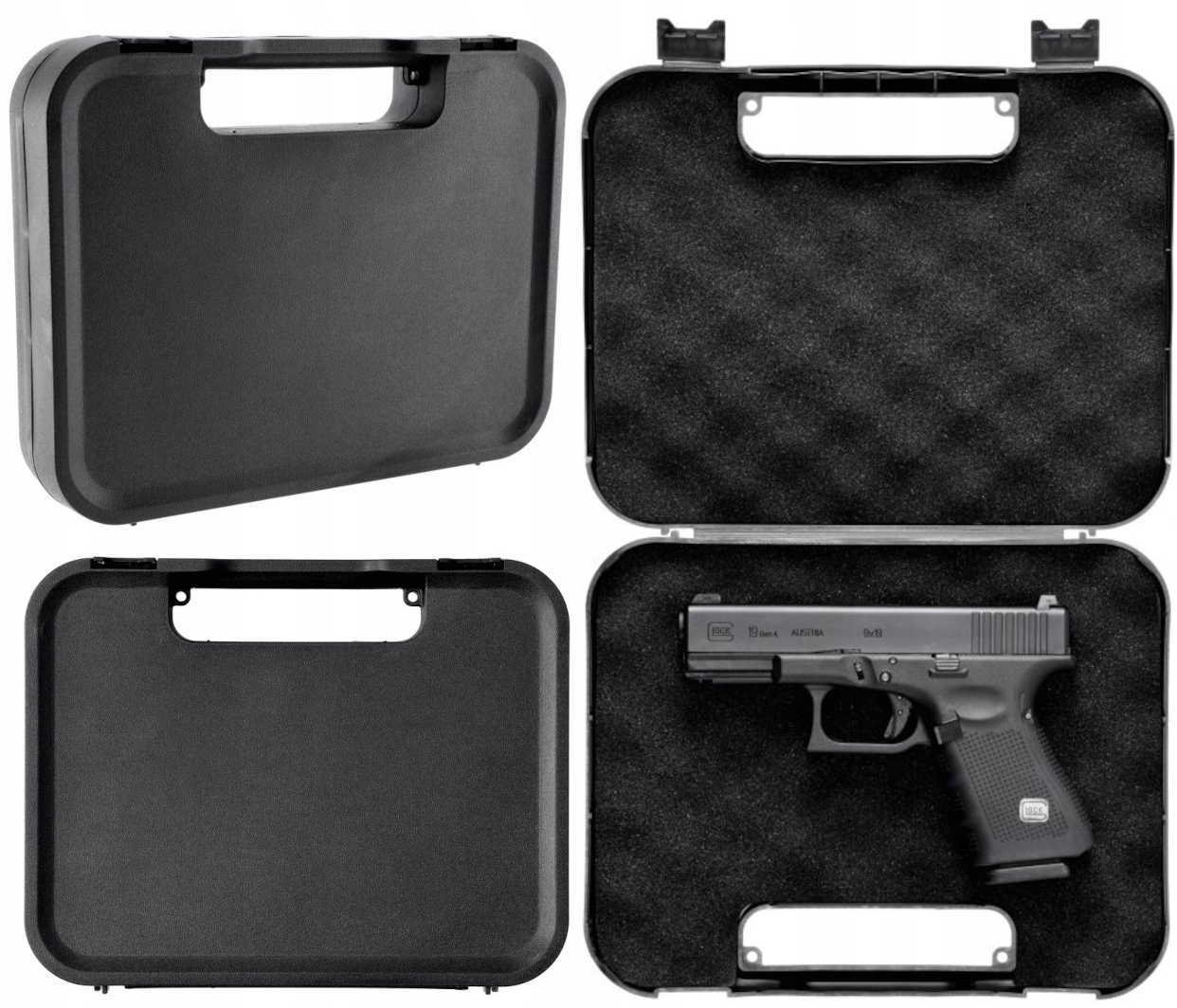 Megaline Walizka Kufer Na Pistolet Rewolwer Czarny 25x20x3,9 cm Gąbka