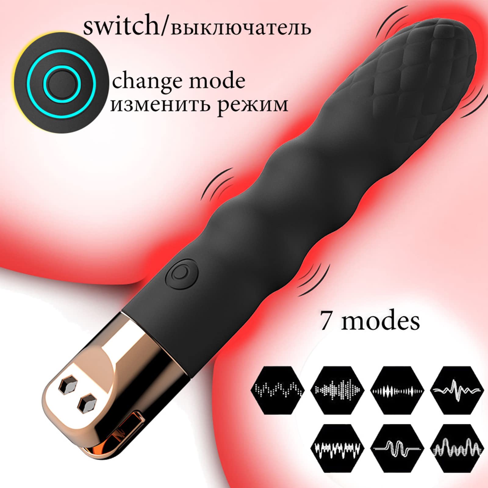 PQKUSS Wibrator Analny i Skórzany Flogger 2w1 SM Zabawki Erotyczne dla Par — miniatura 4