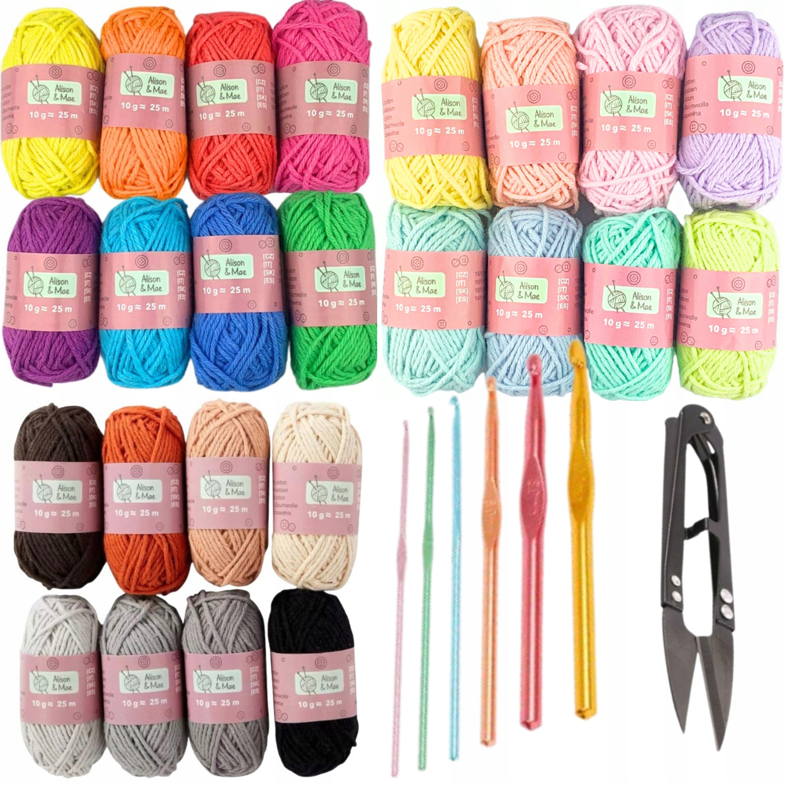 Sada Přízí Na Háčkování Nůžky dárek Den Prarodičů