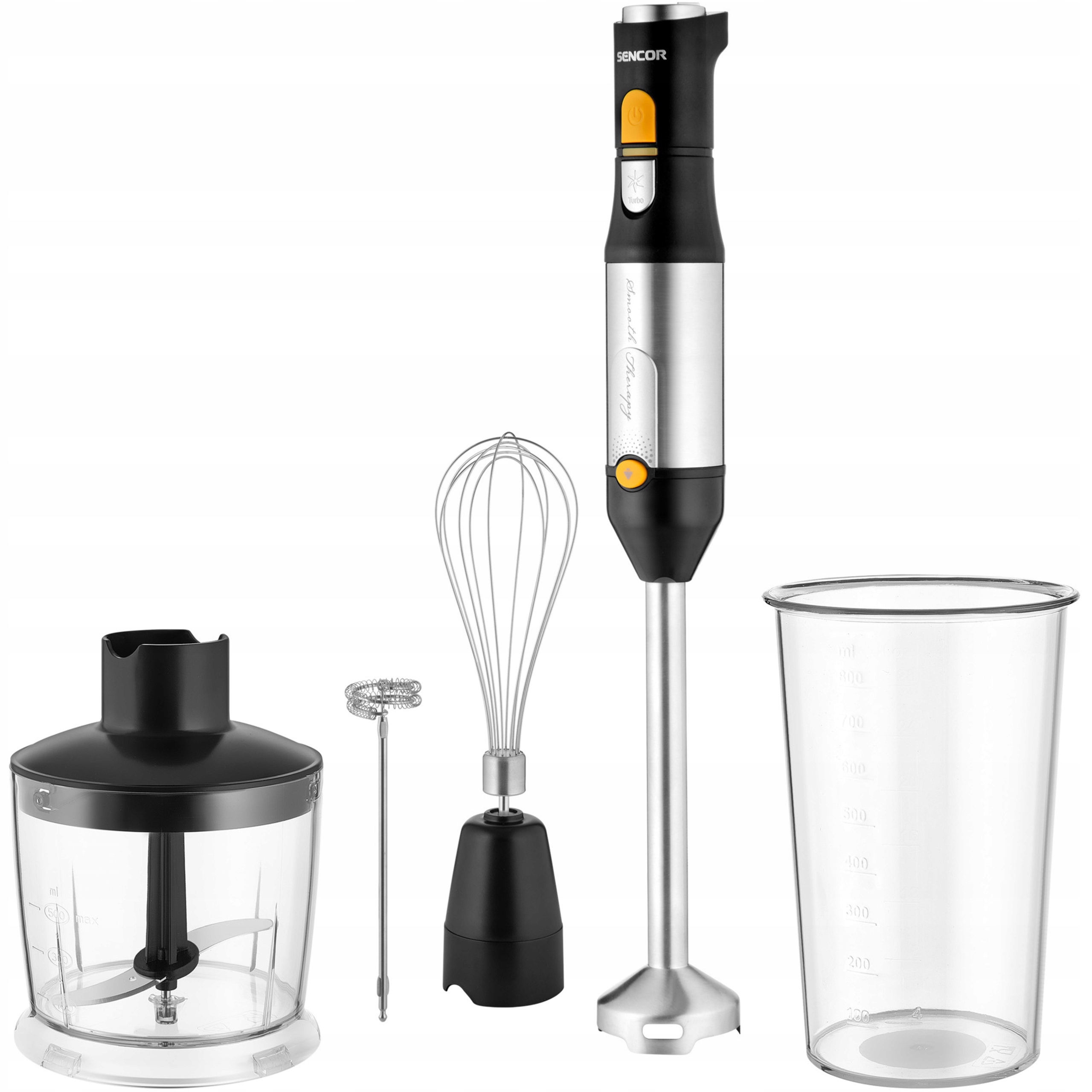 Blender Ręczny Pionowy Sencor Shb 6302BK 5w1 1200W TITANIUMQuadBlade Czarny