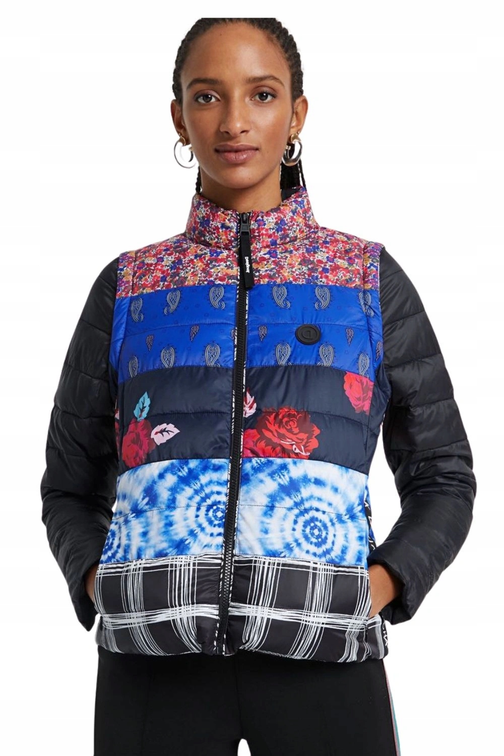 Dámská bunda Desigual přechodová zateplená, módní, bez rukávů, 2V1, vel.