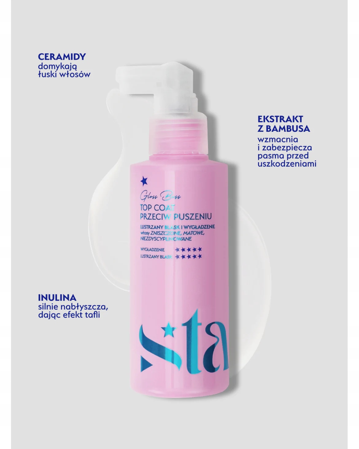 STARS TOP COAT DO WŁOSÓW PRZECIW PUSZENIU SIĘ WYGŁADZAJĄCY NADAJĄCY BLASK Marka Stars