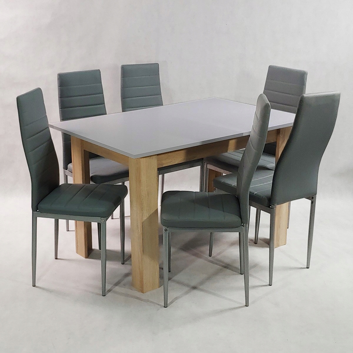 Zestaw stół Modern 120 GS 6 szarych krzeseł Nicea Stan opakowania oryginalne