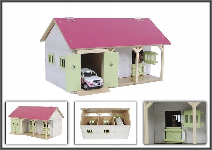 

Stajnia z dwoma boksami 34 x 22 x 19cm 1:32 Różowa