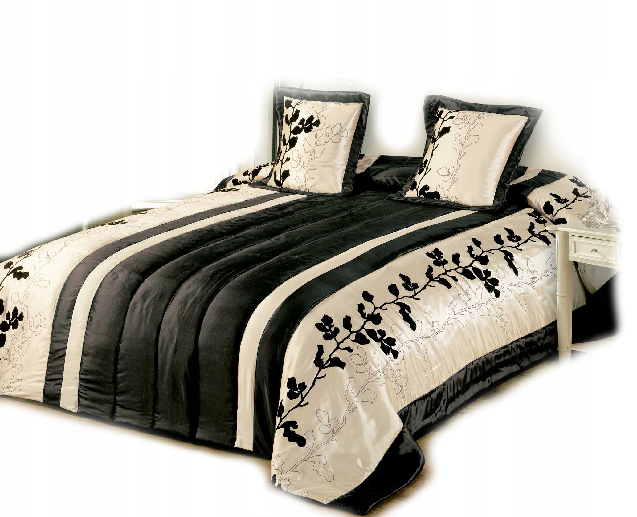 

220x240 Narzuta Satynowa Łóżko 10203 Czarna Black