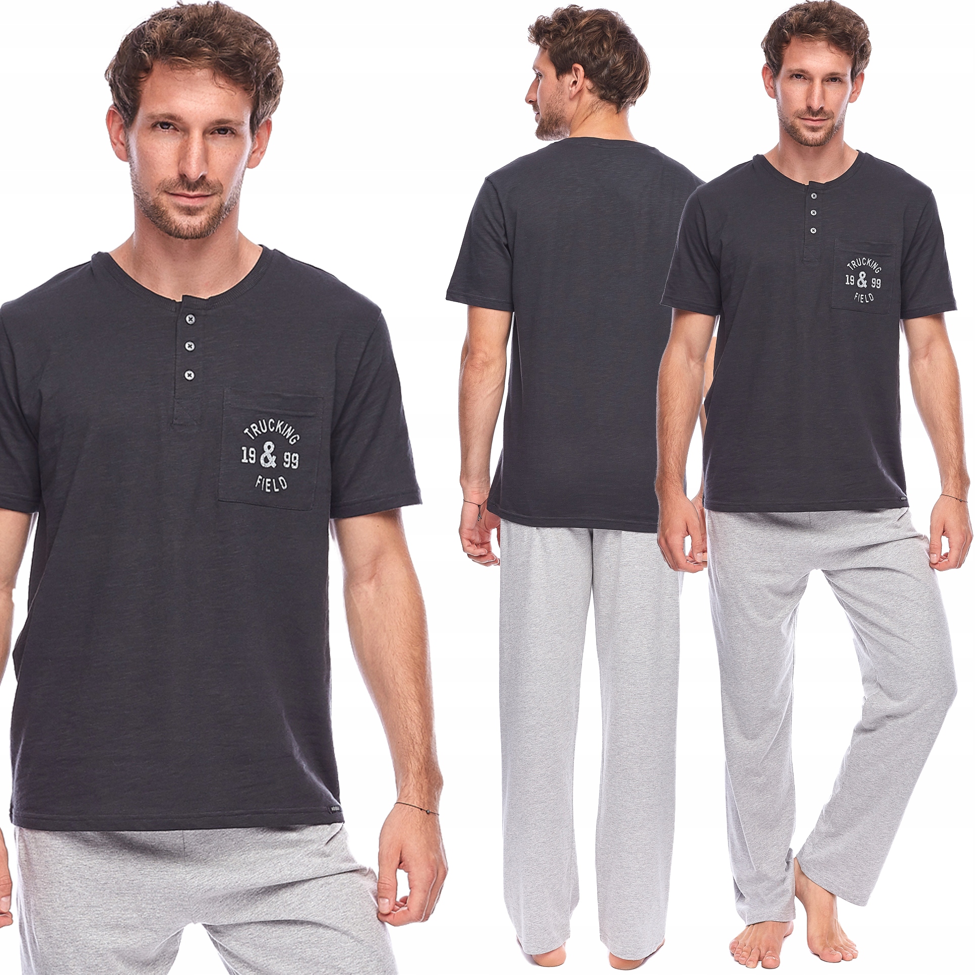 

Elegancka piżama męska Rossli krótki rękaw XL