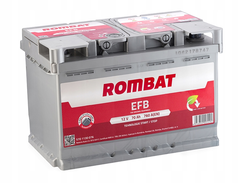 F370 - Акумулятор ROMBAT EfB start / stop 12V 70Ah 760A