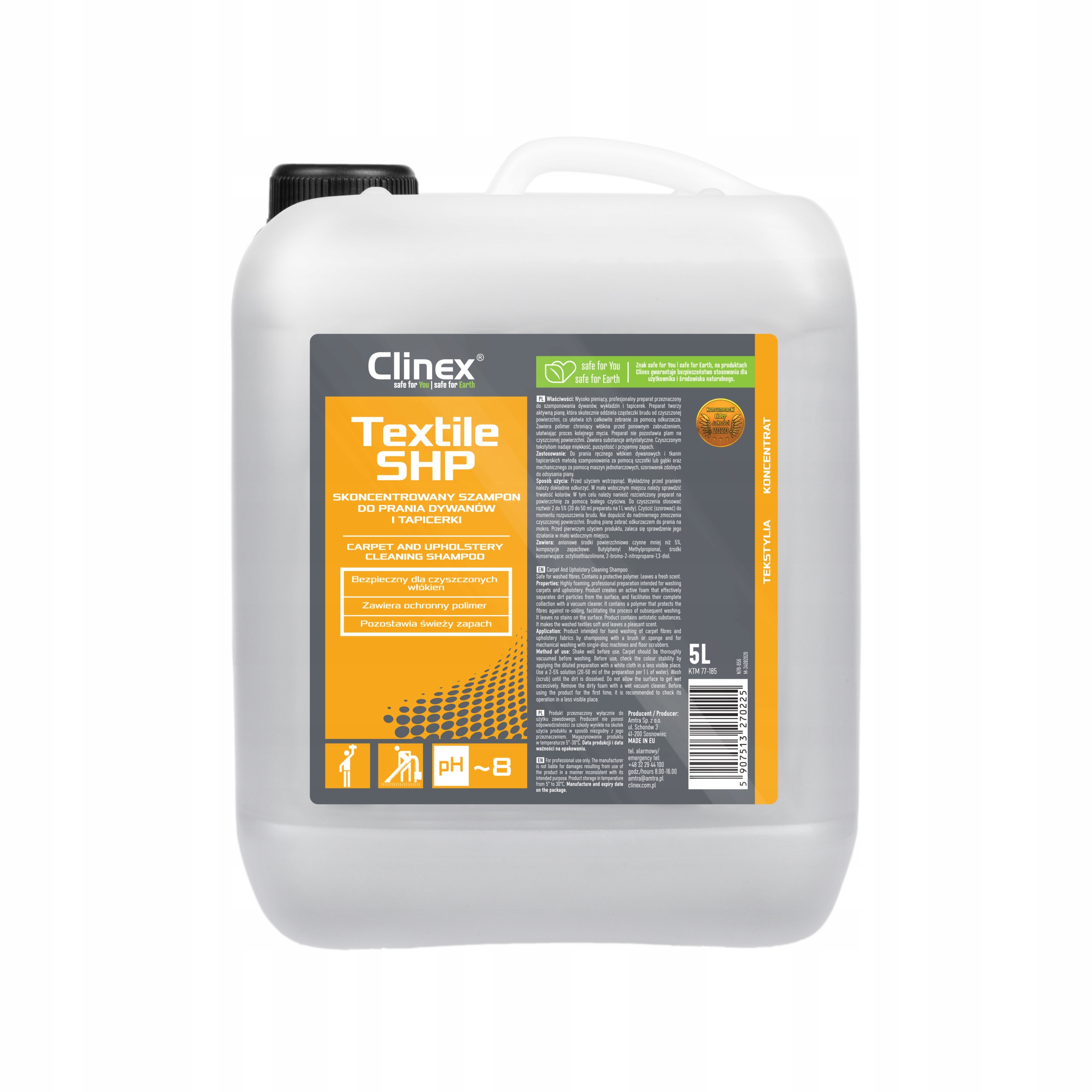 

Clinex Textile Płyn Do Prania Dywanów Tapicerki 5L