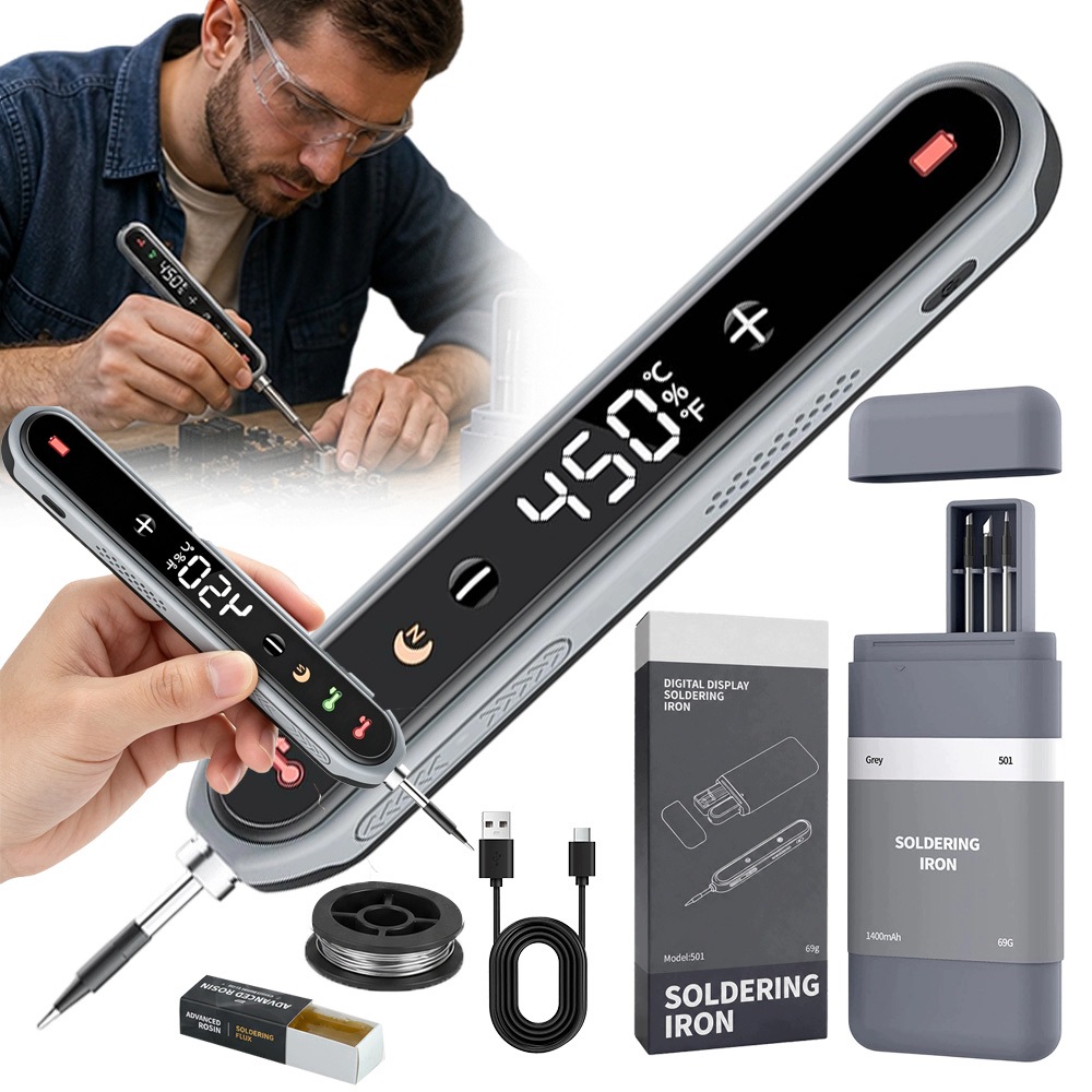 Bezdrátová Elektrická Páječka 15W 1.4AH Topení 8S 180-450°C Type-c