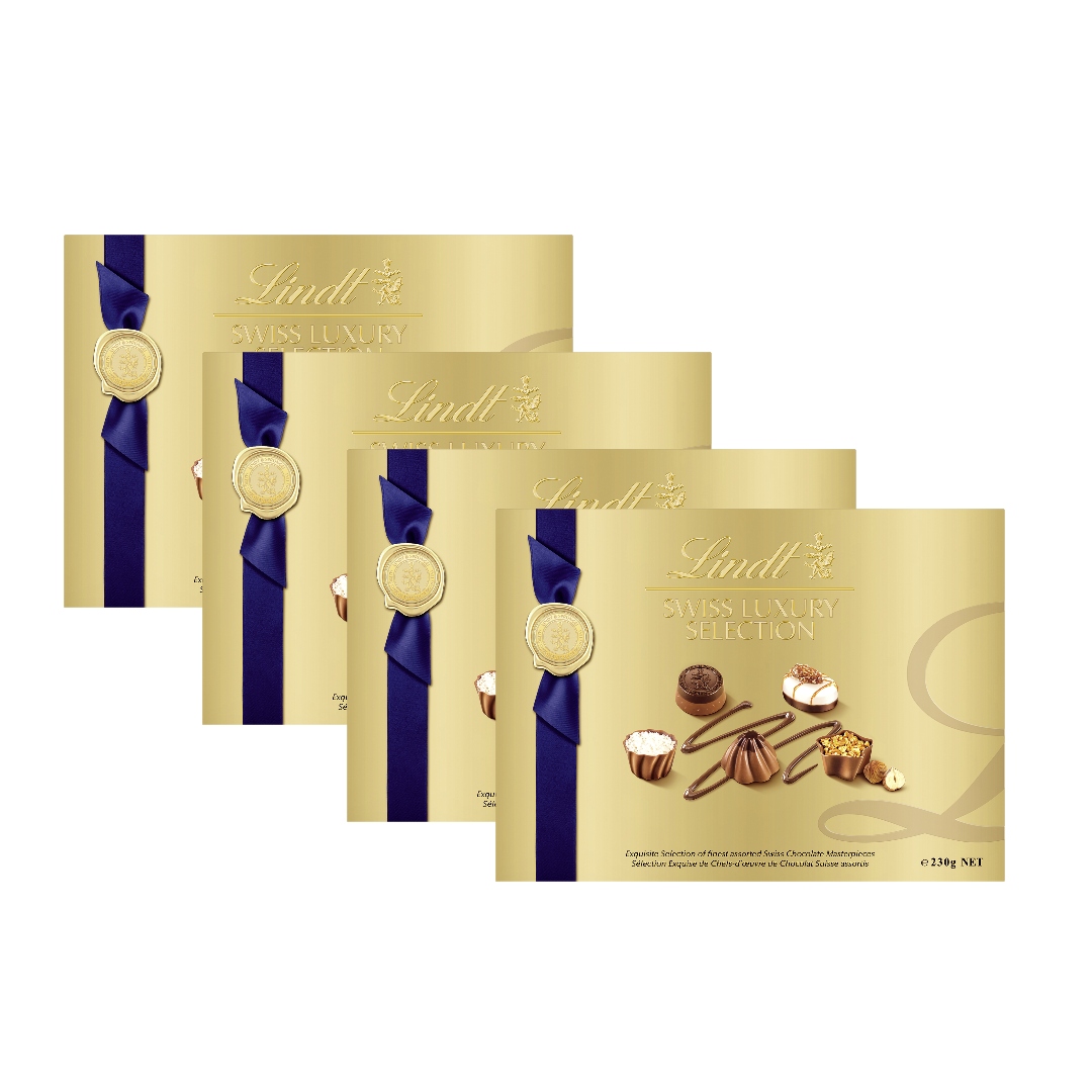 Zestaw bombonierek Lindt Swiss Luxury 4x230g czekoladki pralinki