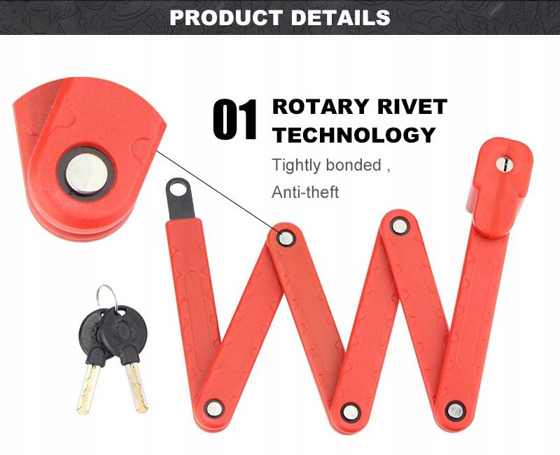 ZAPIĘCIE ROWEROWE SKŁADANE BLOKADA ROWEROWA MOCNA Model W-01