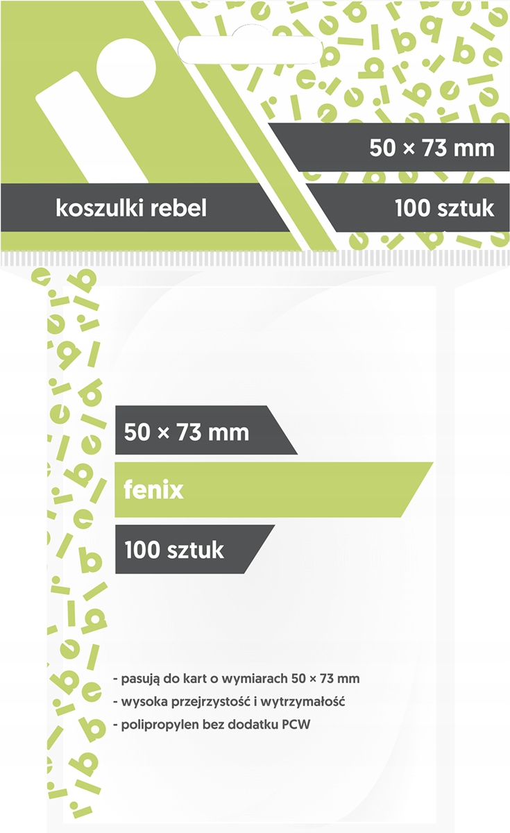 

Koszulki na karty Rebel 50x73mm Fenix 100 sztuk