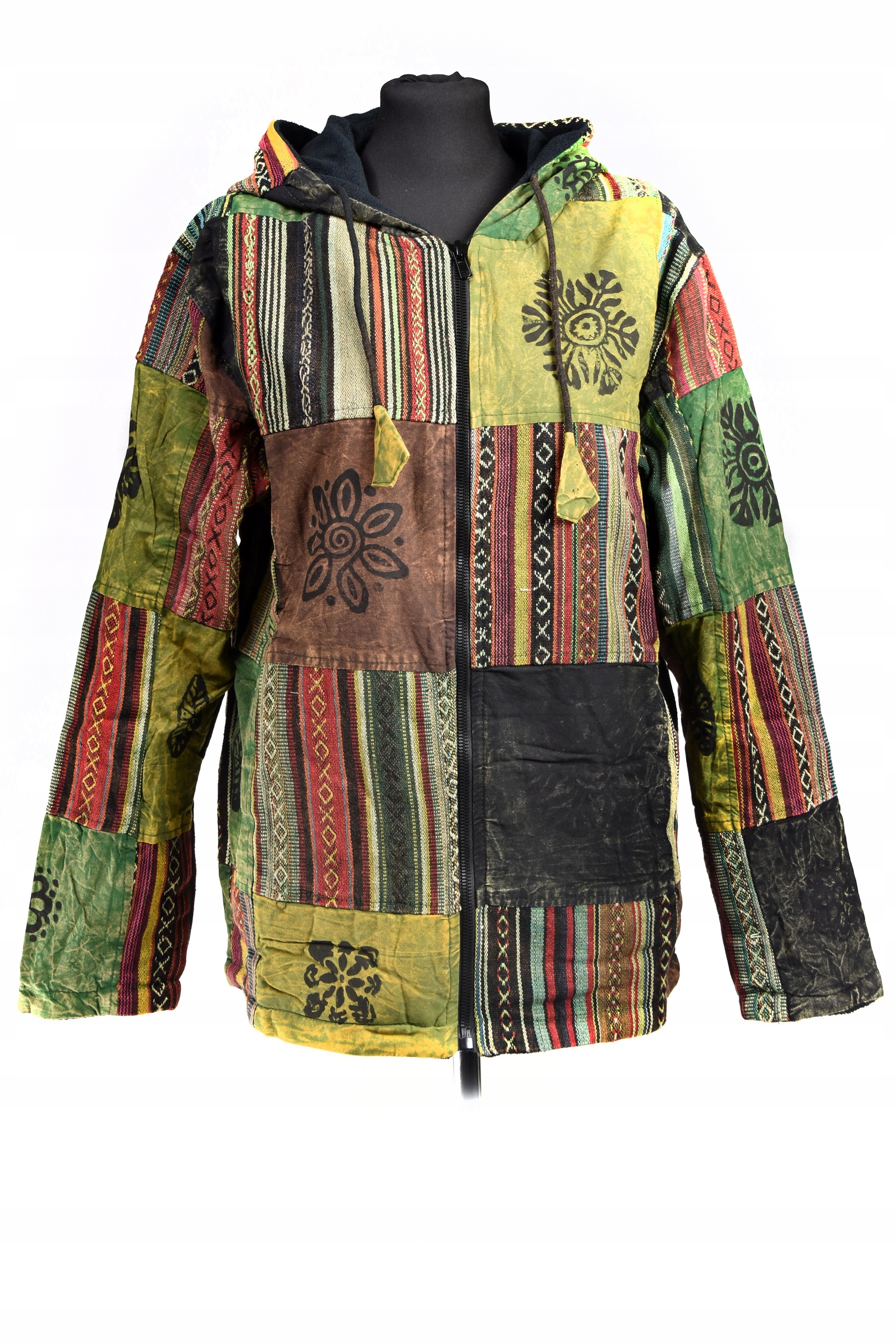 Mikina Gheri Etno patchwork Himalájská bavlna Umělecký fleece