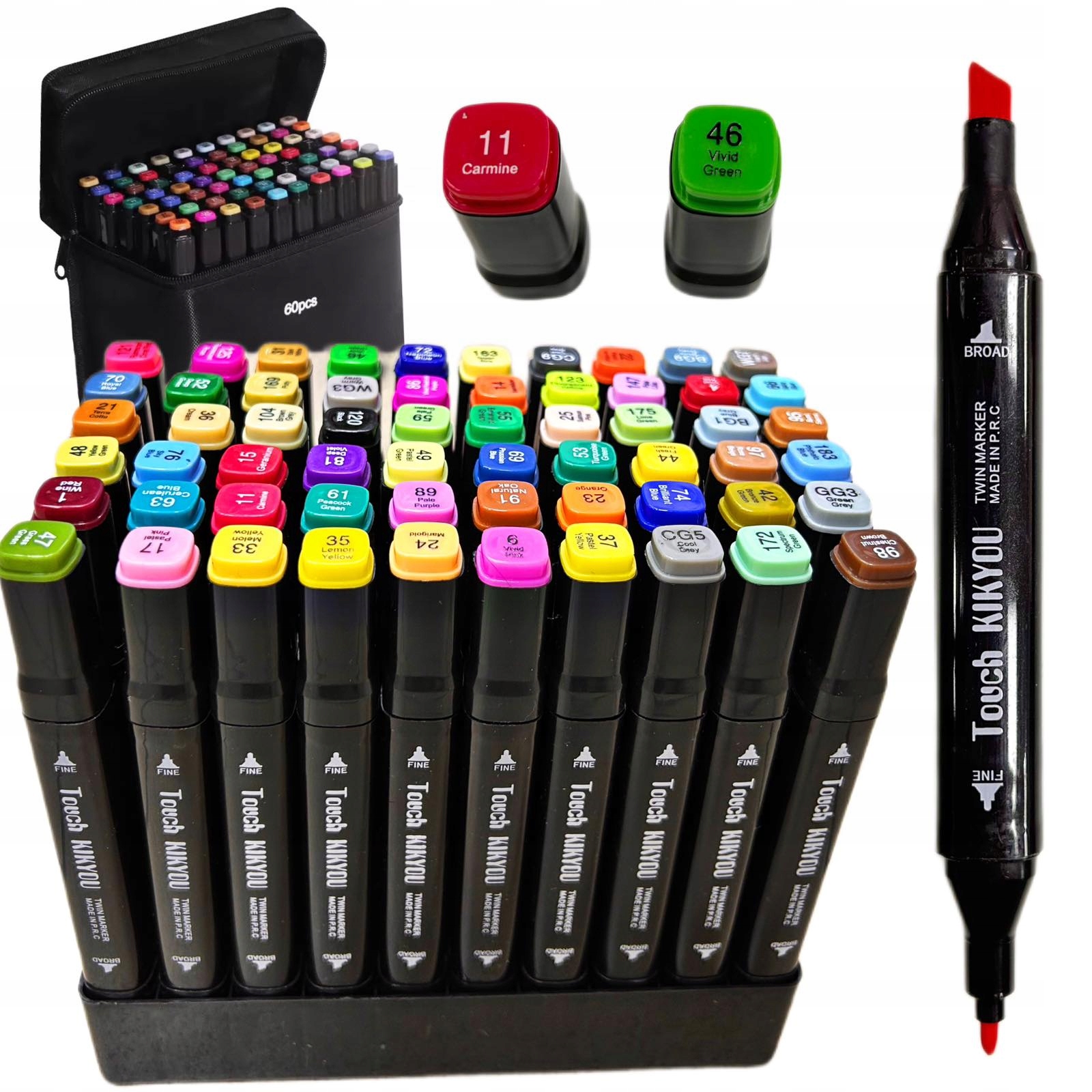 

Markery alkoholowe Touch Z podstawką zestaw 60szt